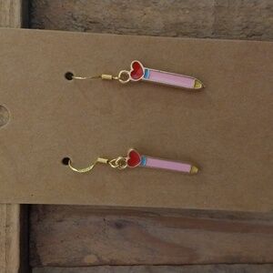 Valentine's Day Pencil Earrings